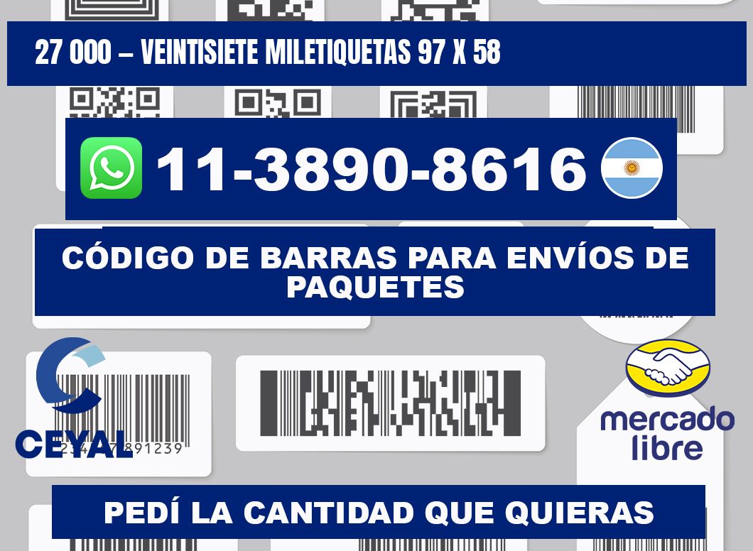 27 000 — veintisiete miletiquetas 97 x 58