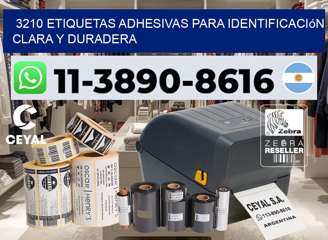 3210 Etiquetas adhesivas para identificación clara y duradera
