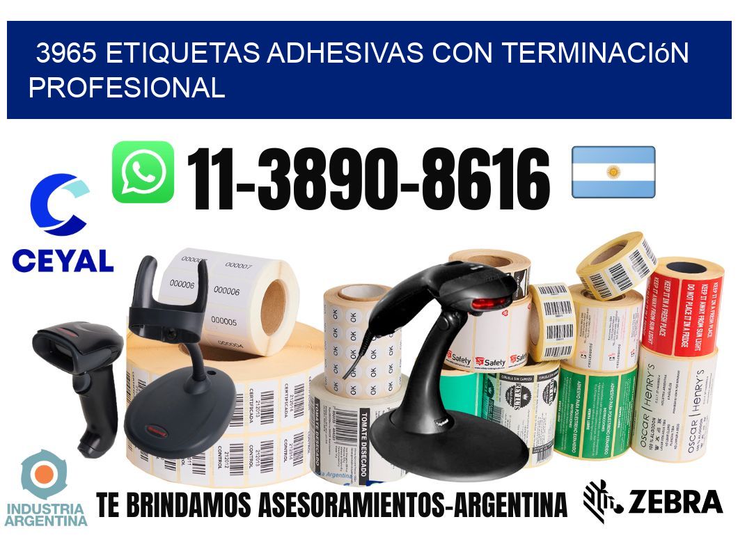 3965 Etiquetas adhesivas con terminación profesional
