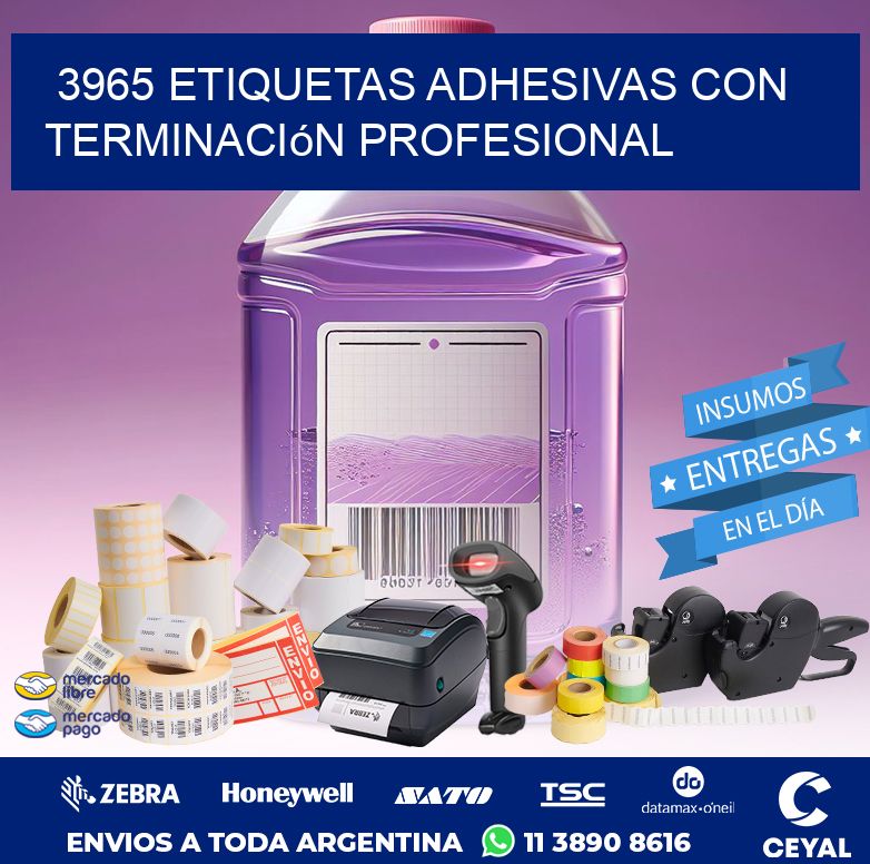 3965 Etiquetas adhesivas con terminación profesional