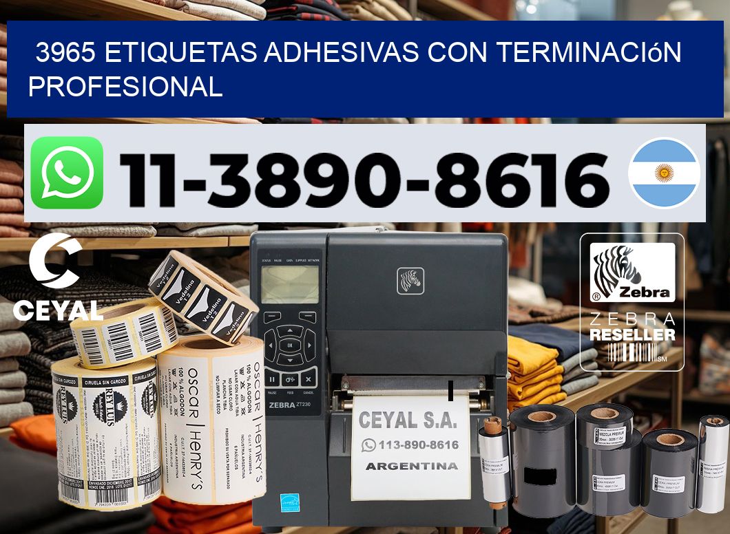 3965 Etiquetas adhesivas con terminación profesional