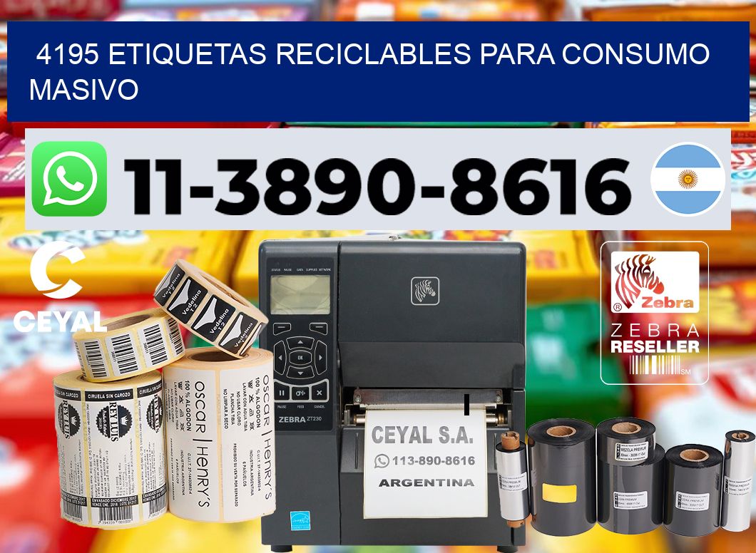 4195 Etiquetas reciclables para consumo masivo