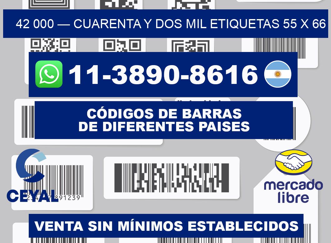42 000 — cuarenta y dos mil etiquetas 55 x 66