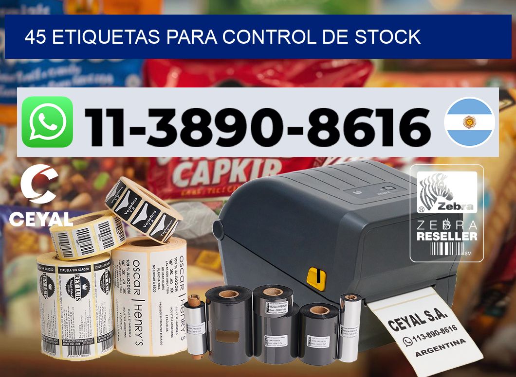 45 Etiquetas para control de stock