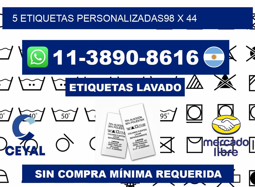 5 ETIQUETAS PERSONALIZADAS98 x 44