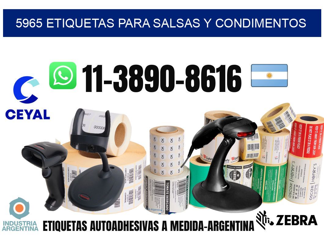5965 Etiquetas para salsas y condimentos