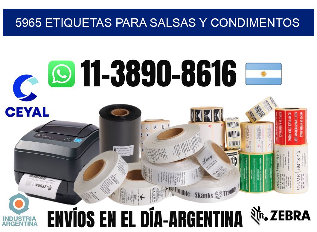 5965 Etiquetas para salsas y condimentos
