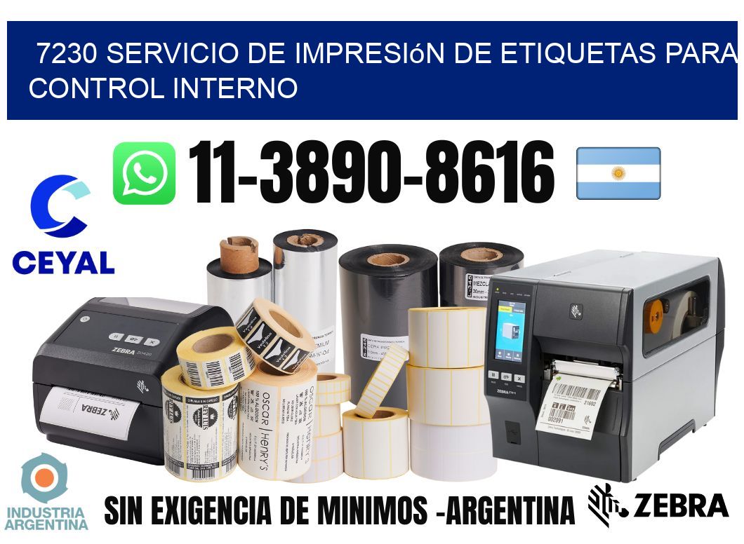 7230 Servicio de impresión de etiquetas para control interno