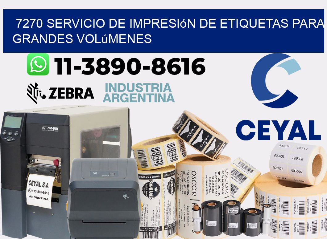 7270 Servicio de impresión de etiquetas para grandes volúmenes