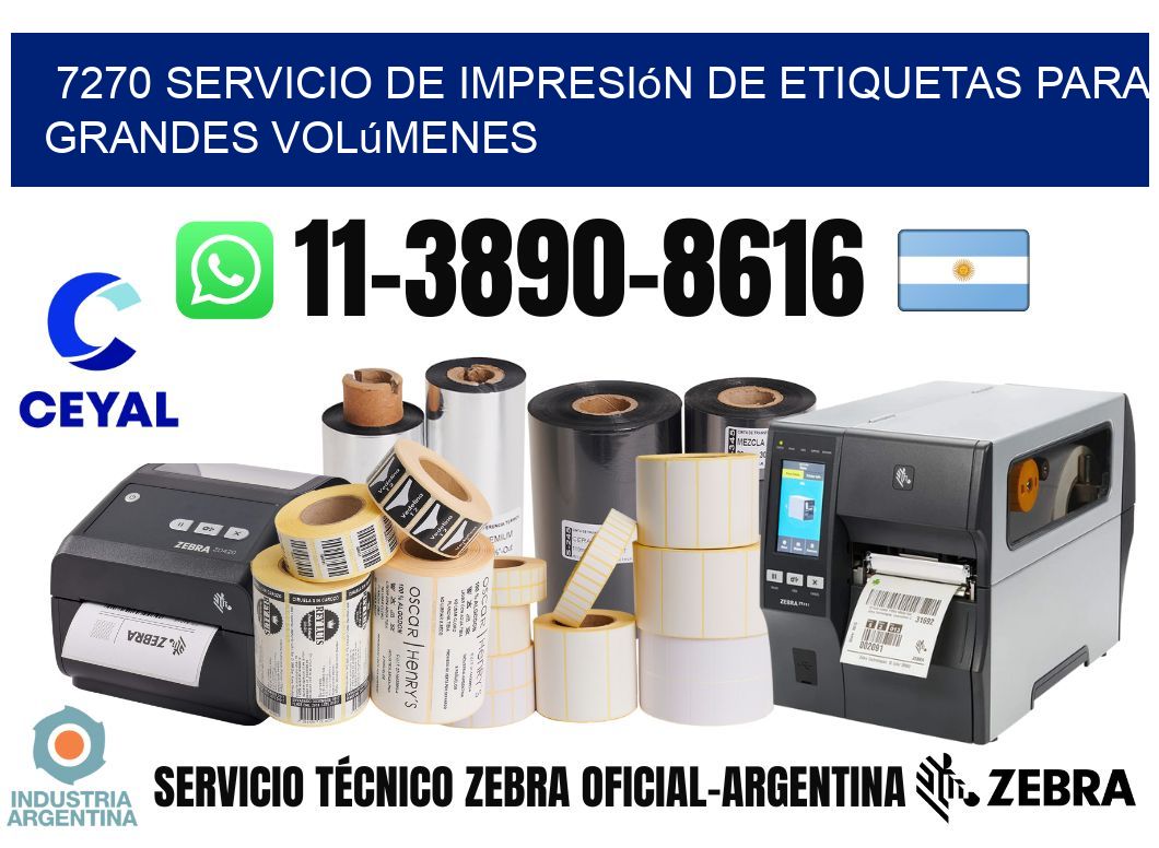 7270 Servicio de impresión de etiquetas para grandes volúmenes