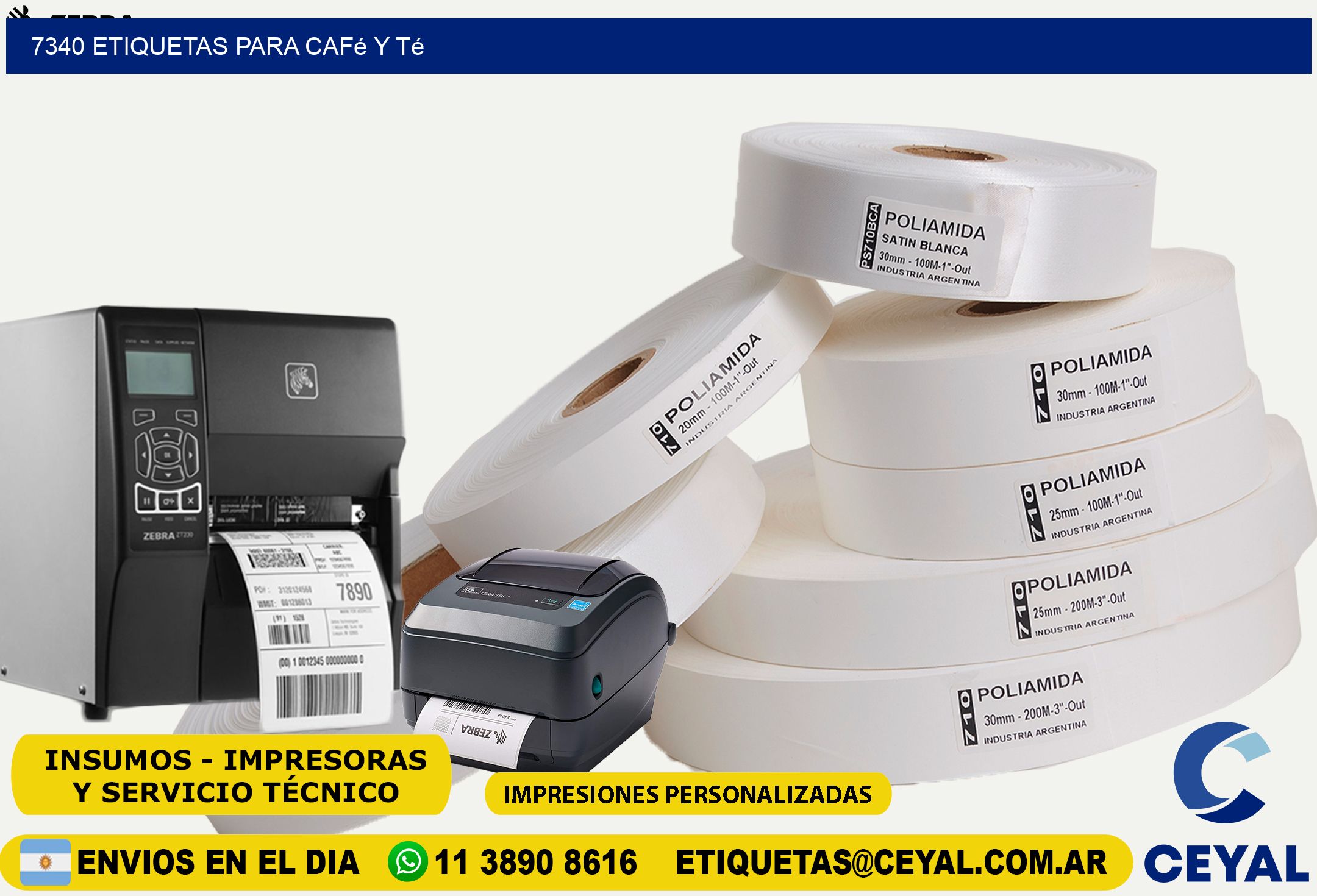 7340 Etiquetas para café y té