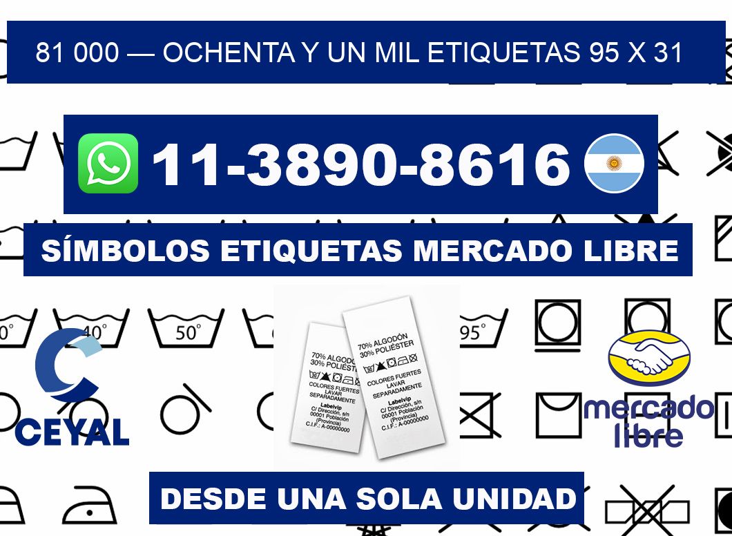 81 000 — ochenta y un mil etiquetas 95 x 31