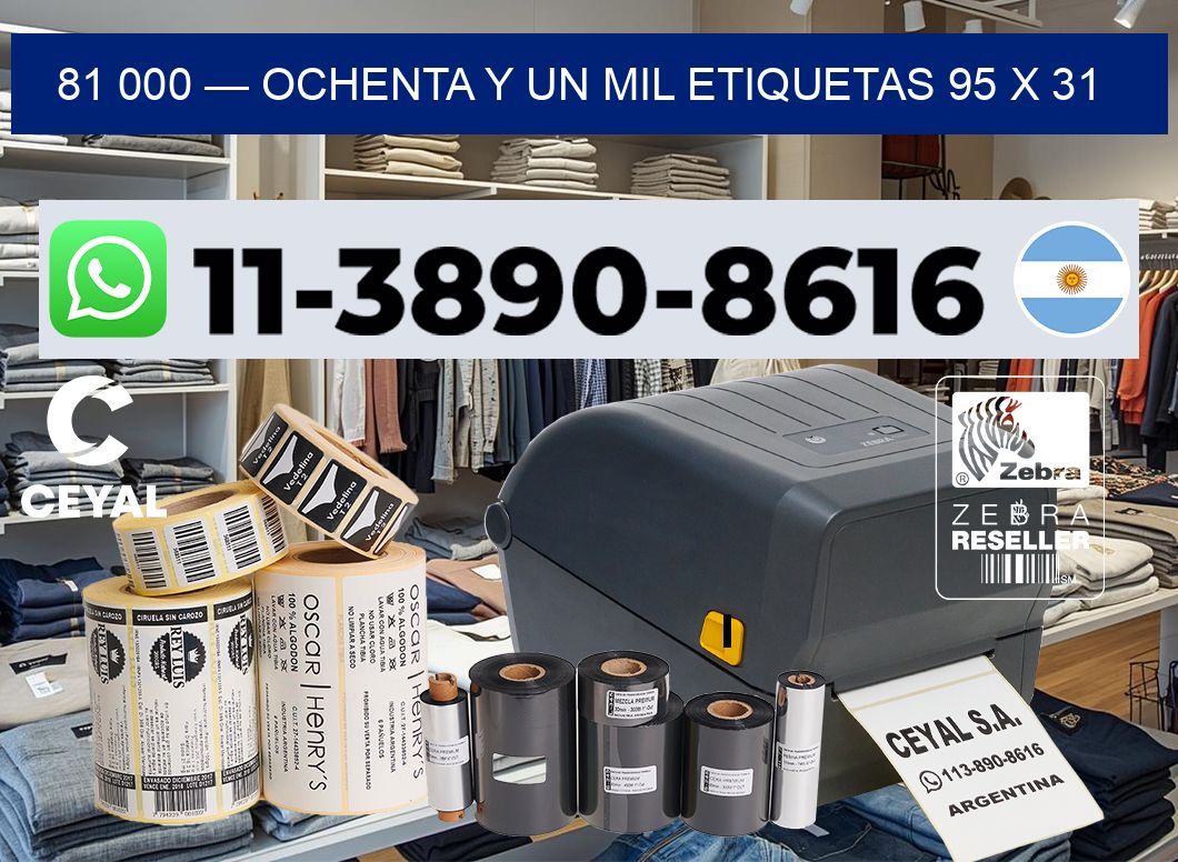 81 000 — ochenta y un mil etiquetas 95 x 31