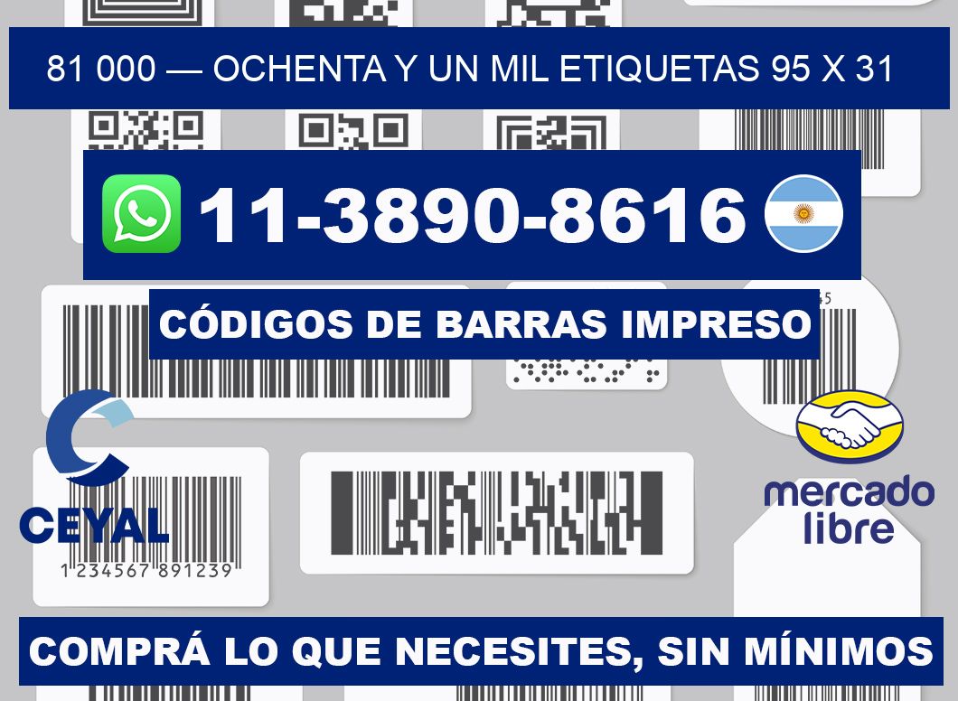 81 000 — ochenta y un mil etiquetas 95 x 31