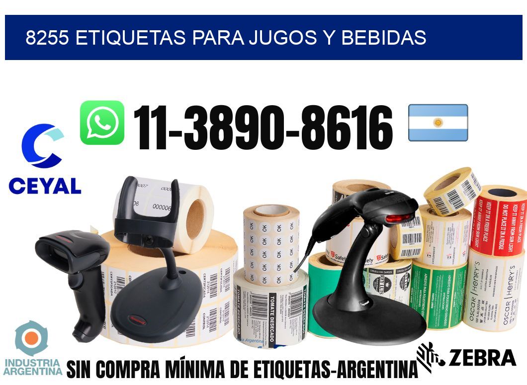 8255 Etiquetas para jugos y bebidas