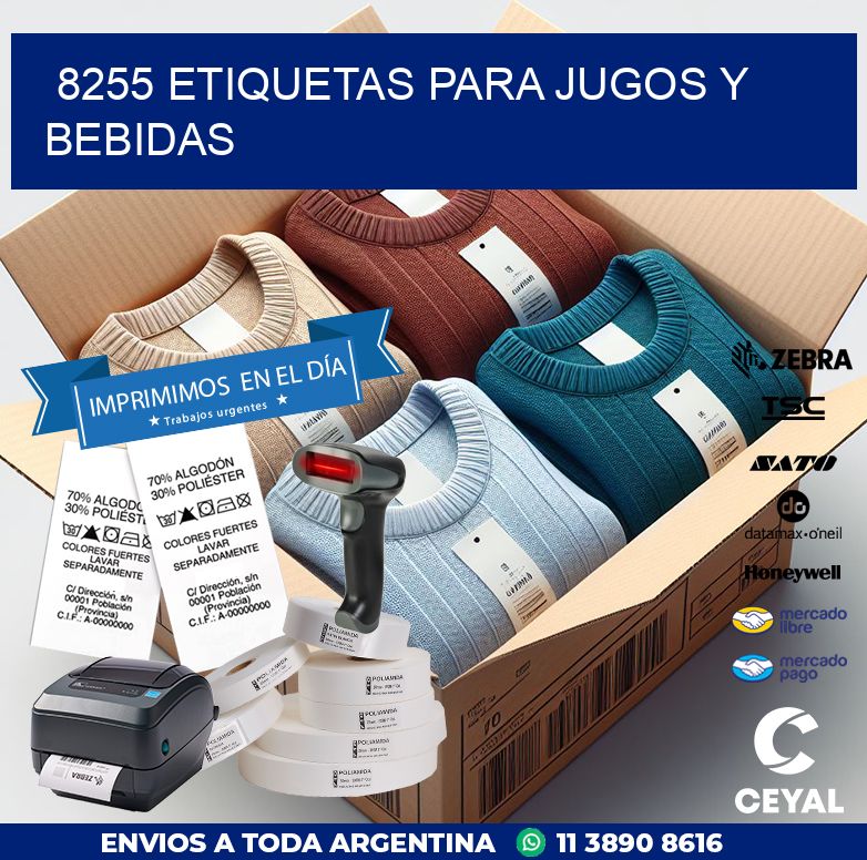 8255 Etiquetas para jugos y bebidas