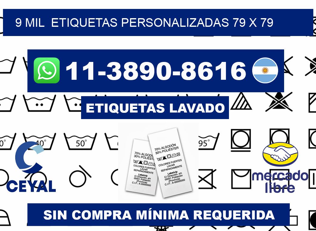 9 mil  etiquetas personalizadas 79 x 79