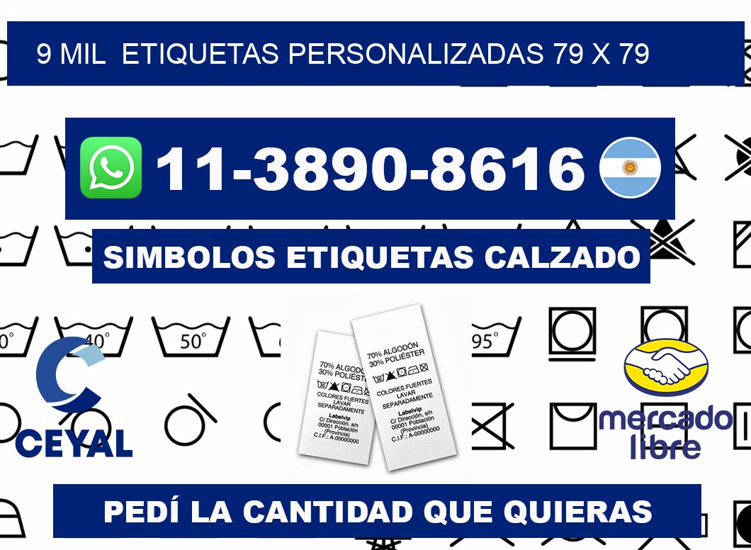 9 mil  etiquetas personalizadas 79 x 79