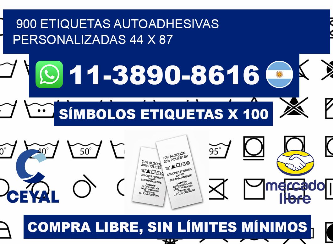 900 Etiquetas autoadhesivas personalizadas 44 x 87