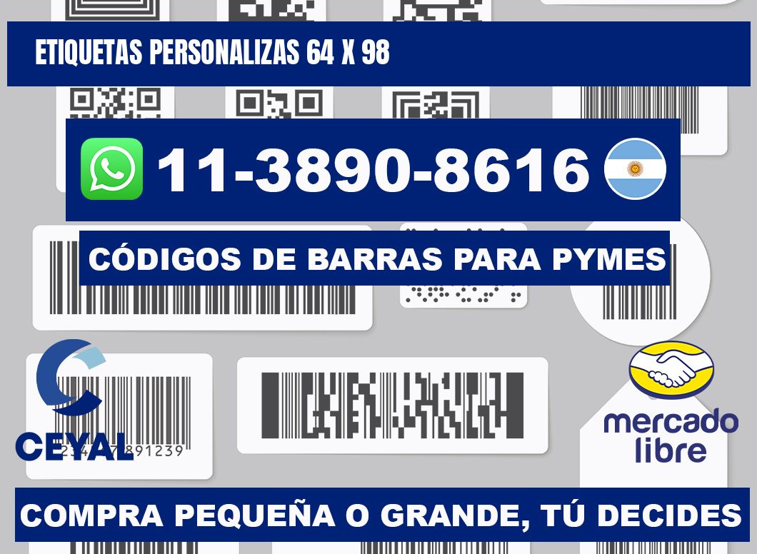 ETIQUETAS PERSONALIZAS 64 x 98