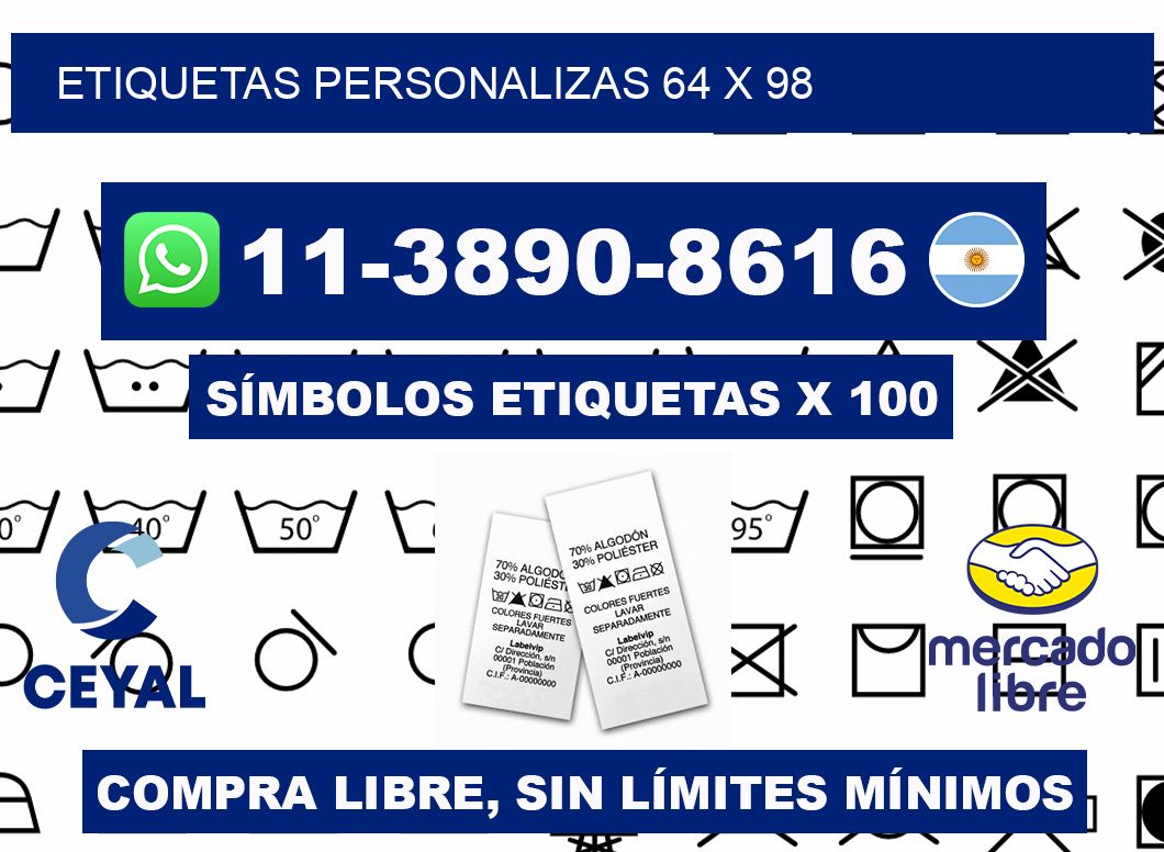 ETIQUETAS PERSONALIZAS 64 x 98