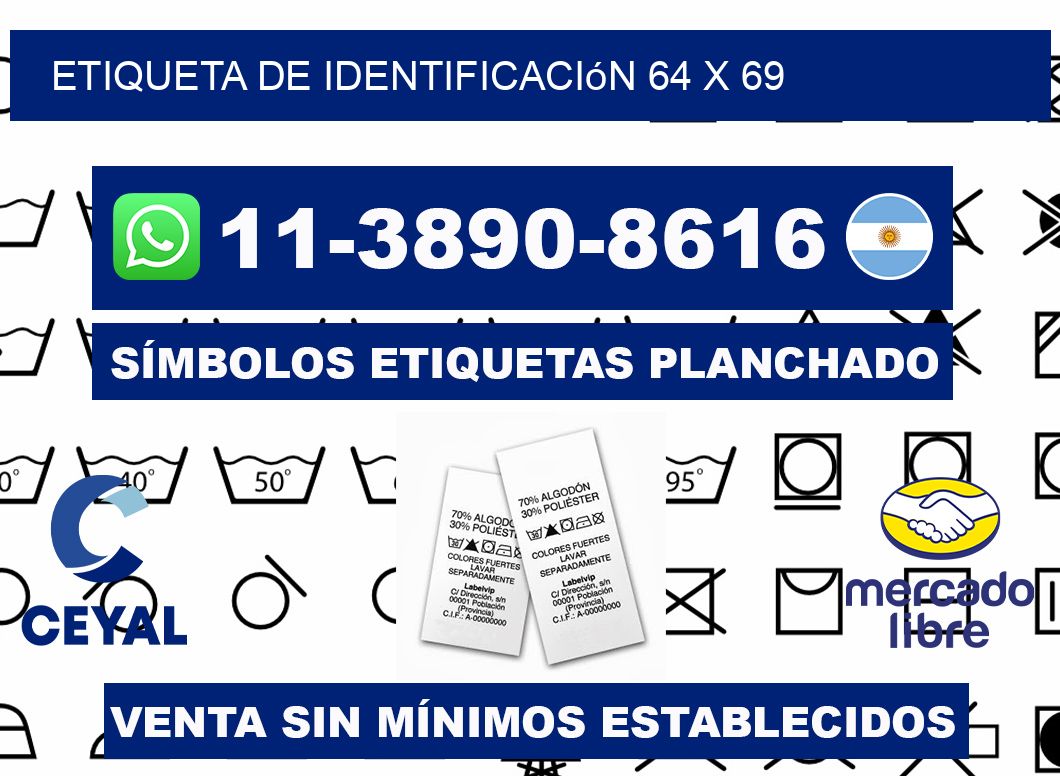 Etiqueta de identificación 64 x 69