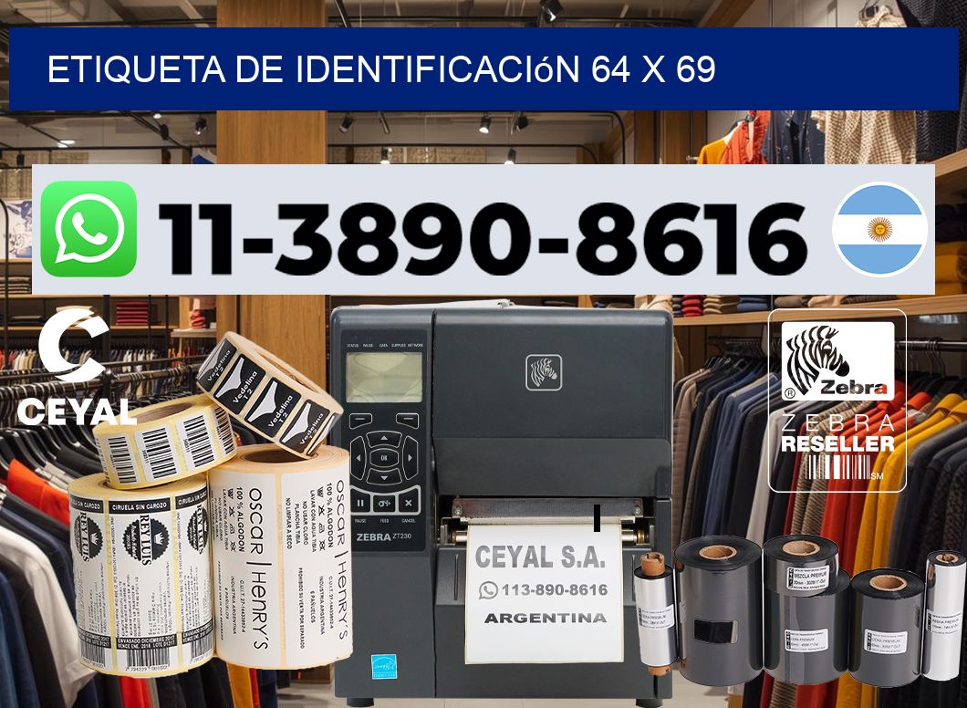 Etiqueta de identificación 64 x 69