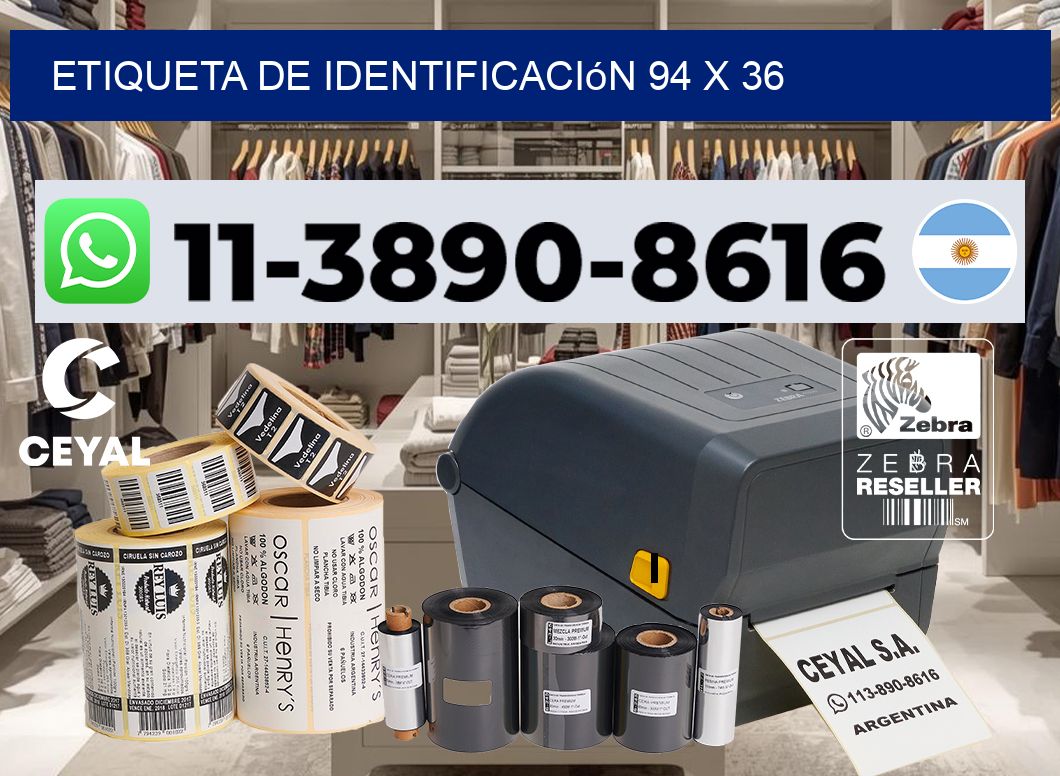 Etiqueta de identificación 94 x 36