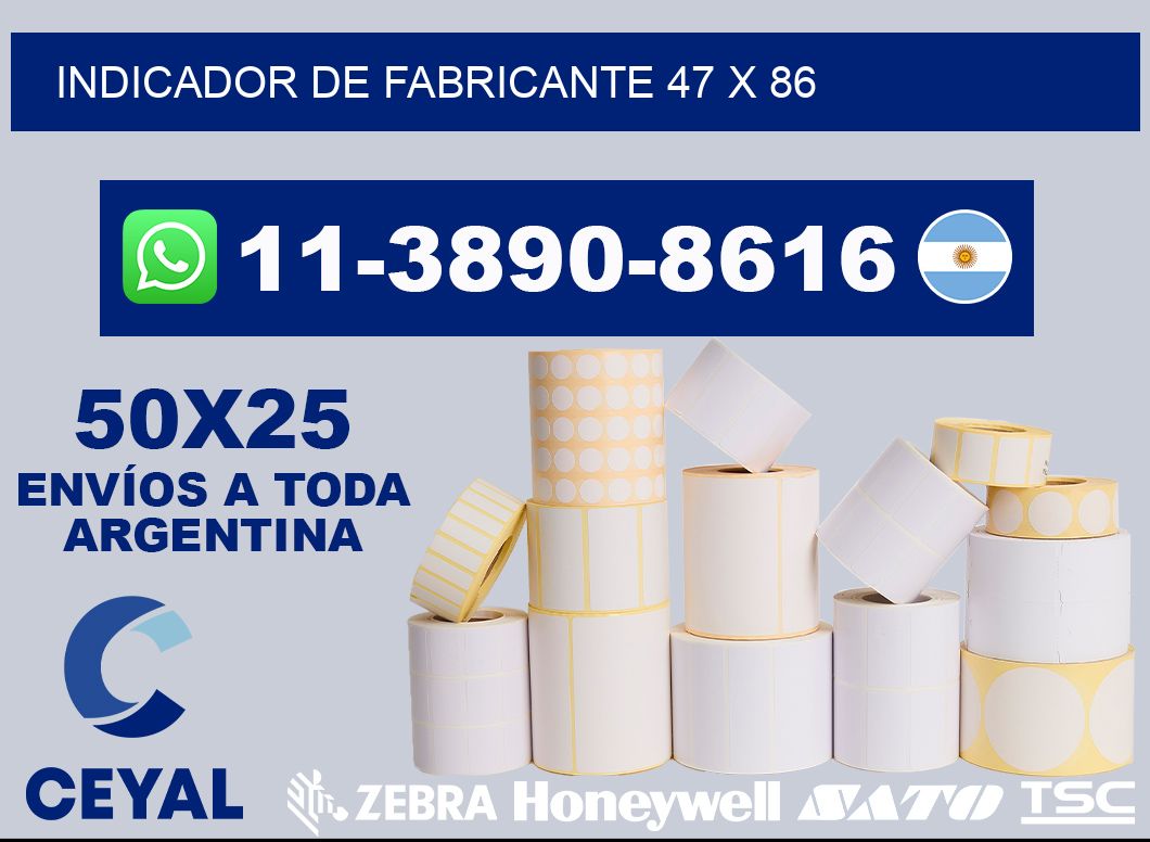 Indicador de fabricante 47 x 86
