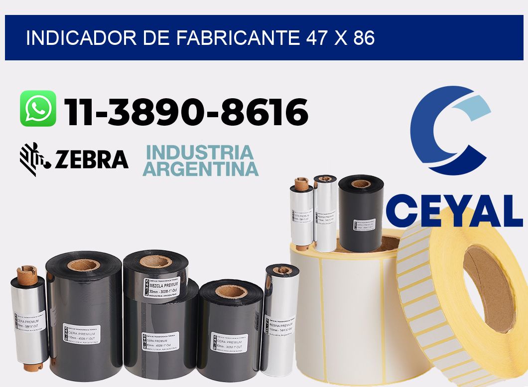 Indicador de fabricante 47 x 86