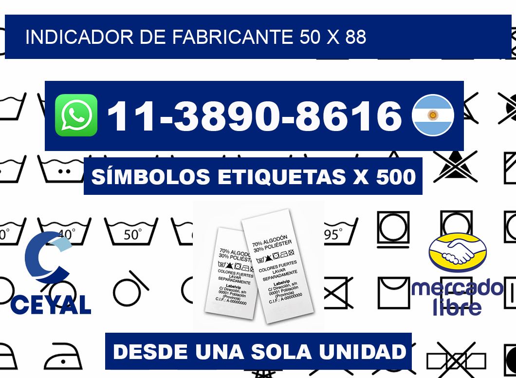 Indicador de fabricante 50 x 88