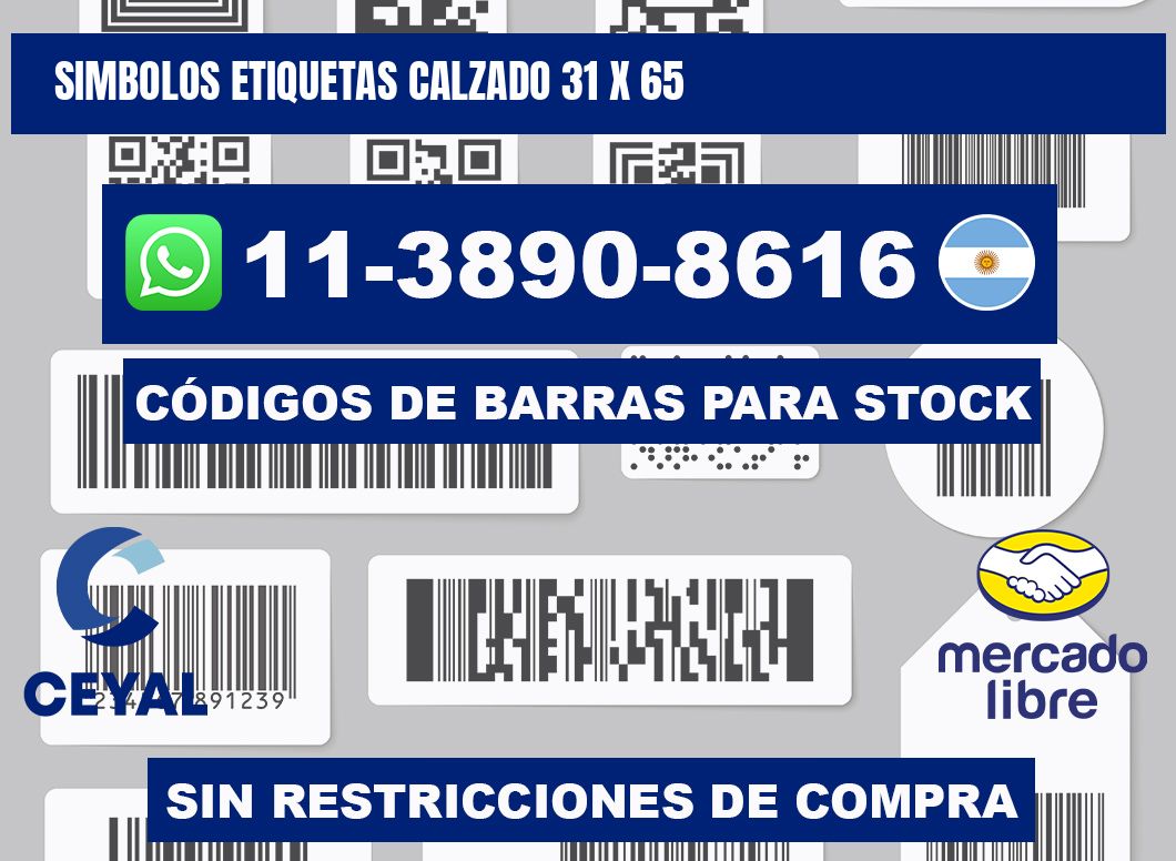 SIMBOLOS ETIQUETAS CALZADO 31 x 65