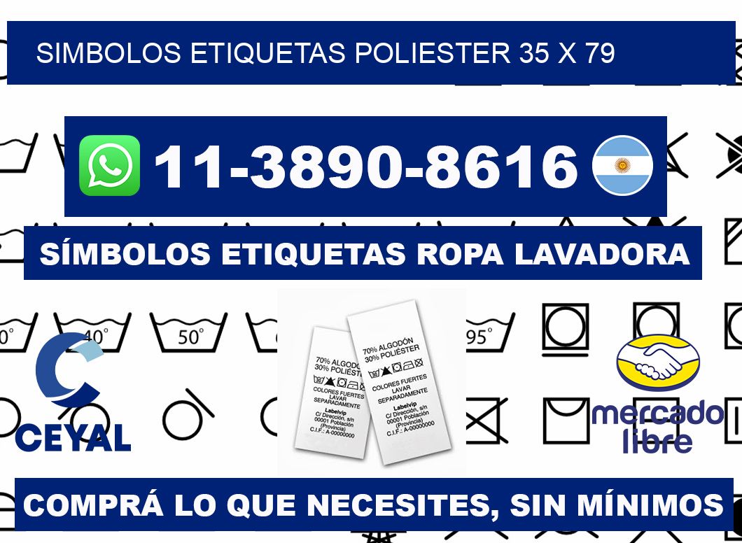 SIMBOLOS ETIQUETAS POLIESTER 35 x 79