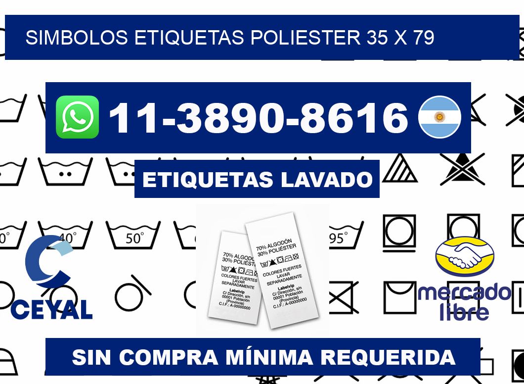 SIMBOLOS ETIQUETAS POLIESTER 35 x 79