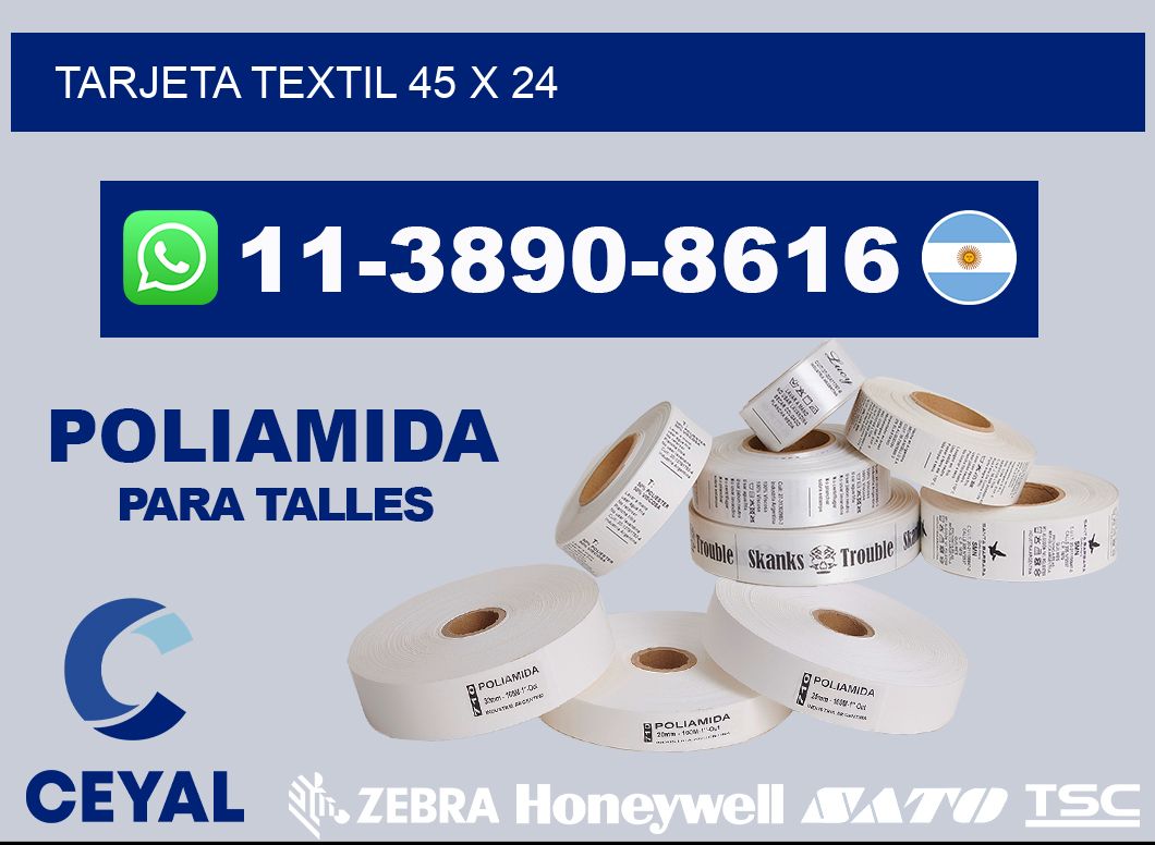 Tarjeta textil 45 x 24