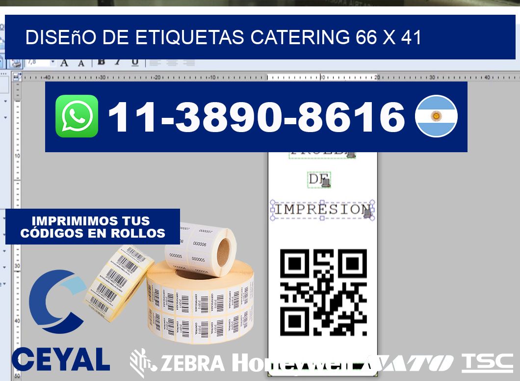 diseño de etiquetas catering 66 x 41