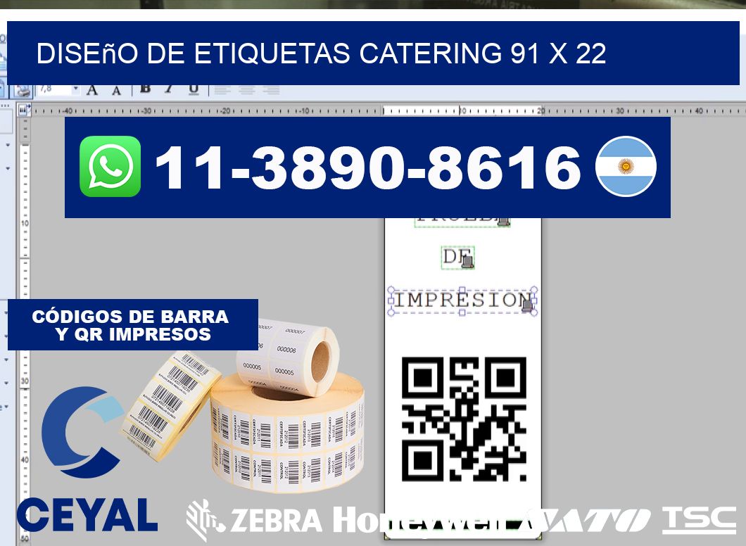 diseño de etiquetas catering 91 x 22