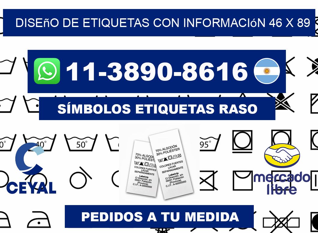 diseño de etiquetas con información 46 x 89