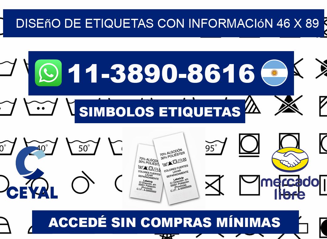 diseño de etiquetas con información 46 x 89