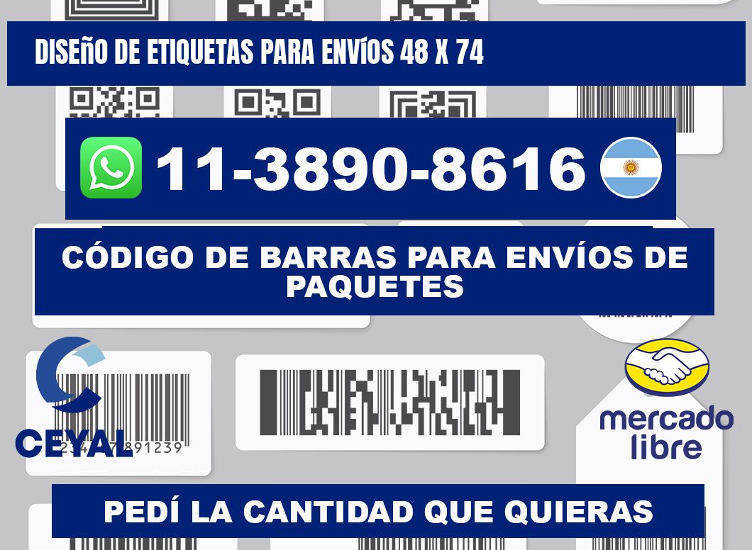 diseño de etiquetas para envíos 48 x 74