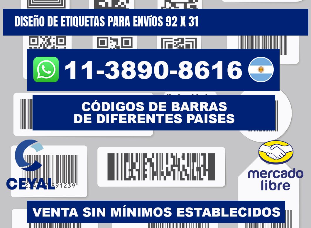 diseño de etiquetas para envíos 92 x 31