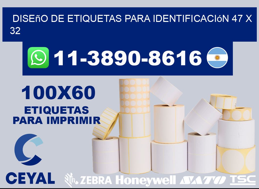diseño de etiquetas para identificación 47 x 32