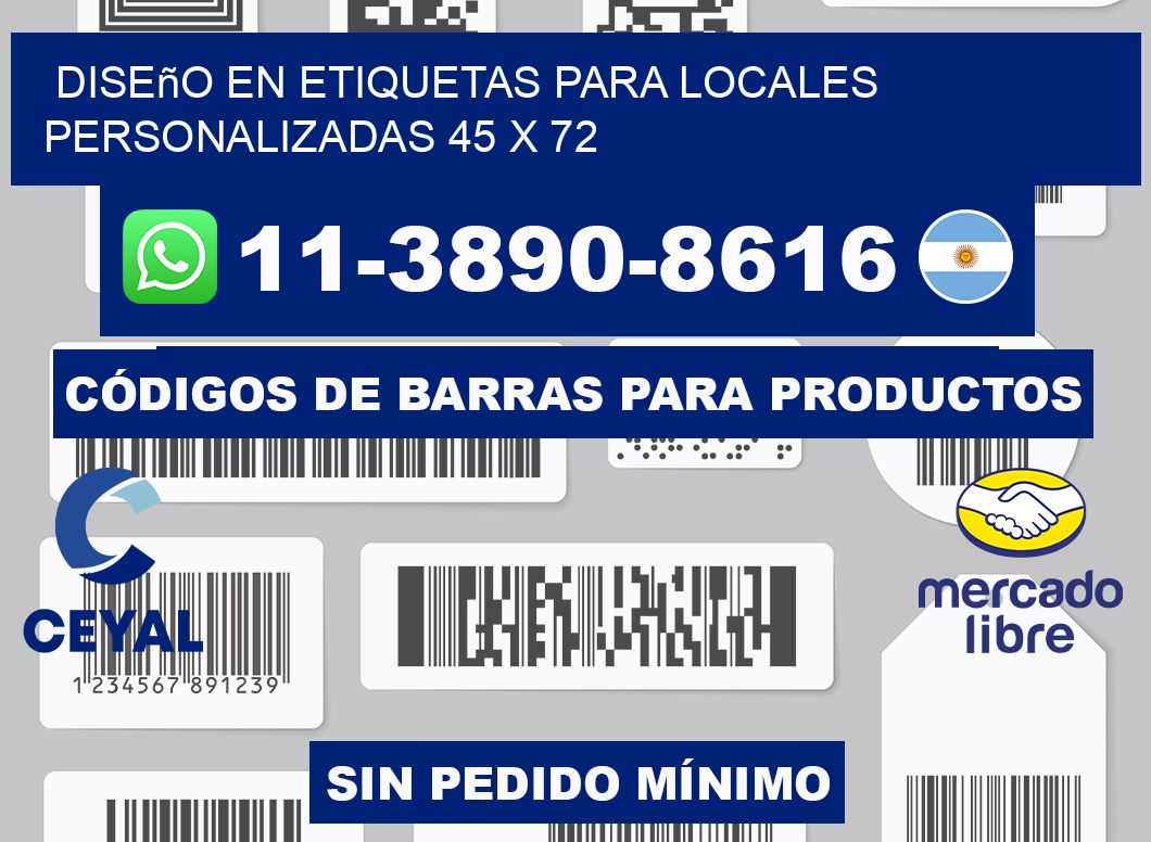 diseño en etiquetas para locales personalizadas 45 x 72