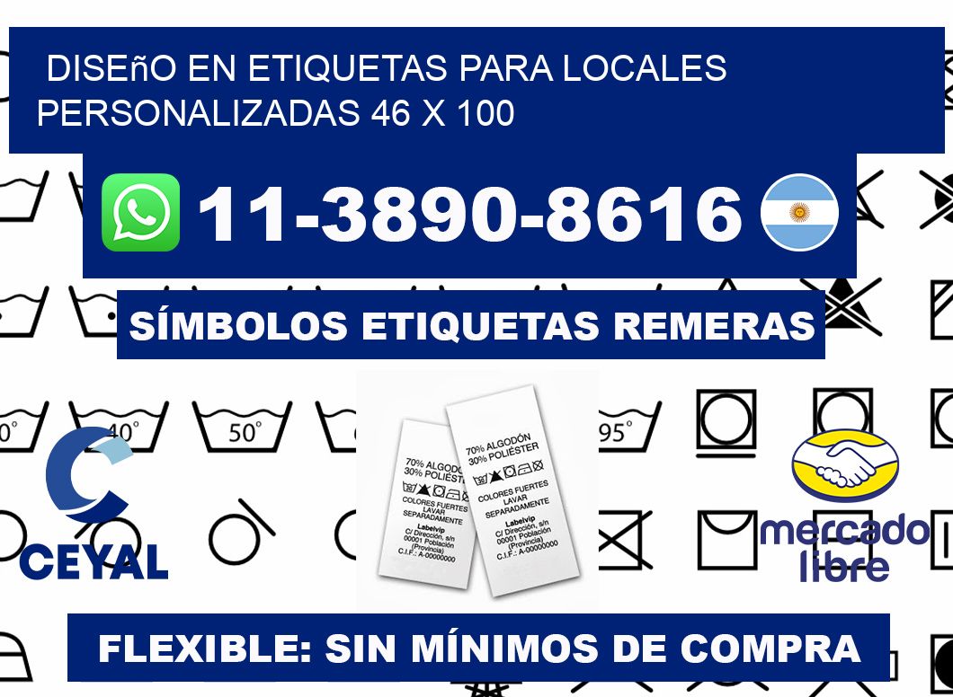 diseño en etiquetas para locales personalizadas 46 x 100