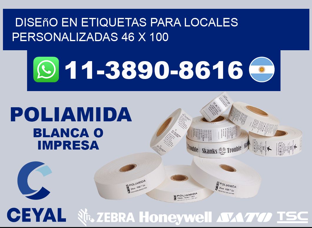 diseño en etiquetas para locales personalizadas 46 x 100