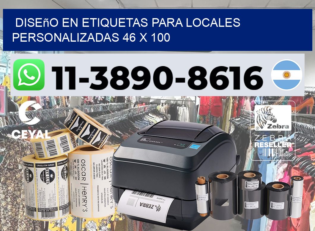 diseño en etiquetas para locales personalizadas 46 x 100