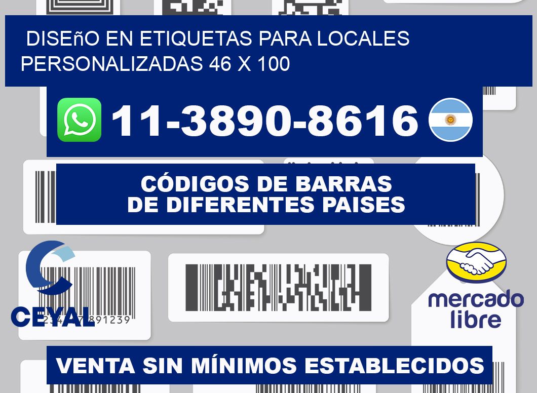 diseño en etiquetas para locales personalizadas 46 x 100