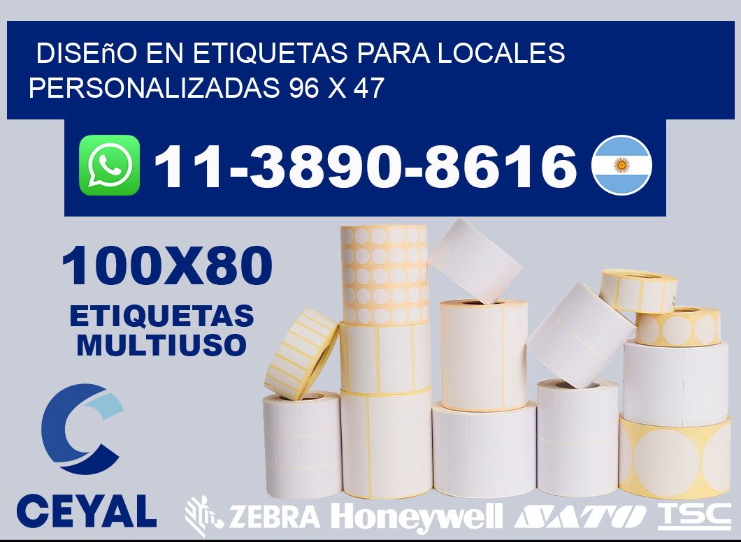 diseño en etiquetas para locales personalizadas 96 x 47