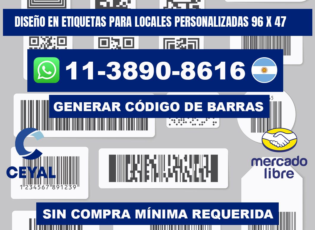 diseño en etiquetas para locales personalizadas 96 x 47