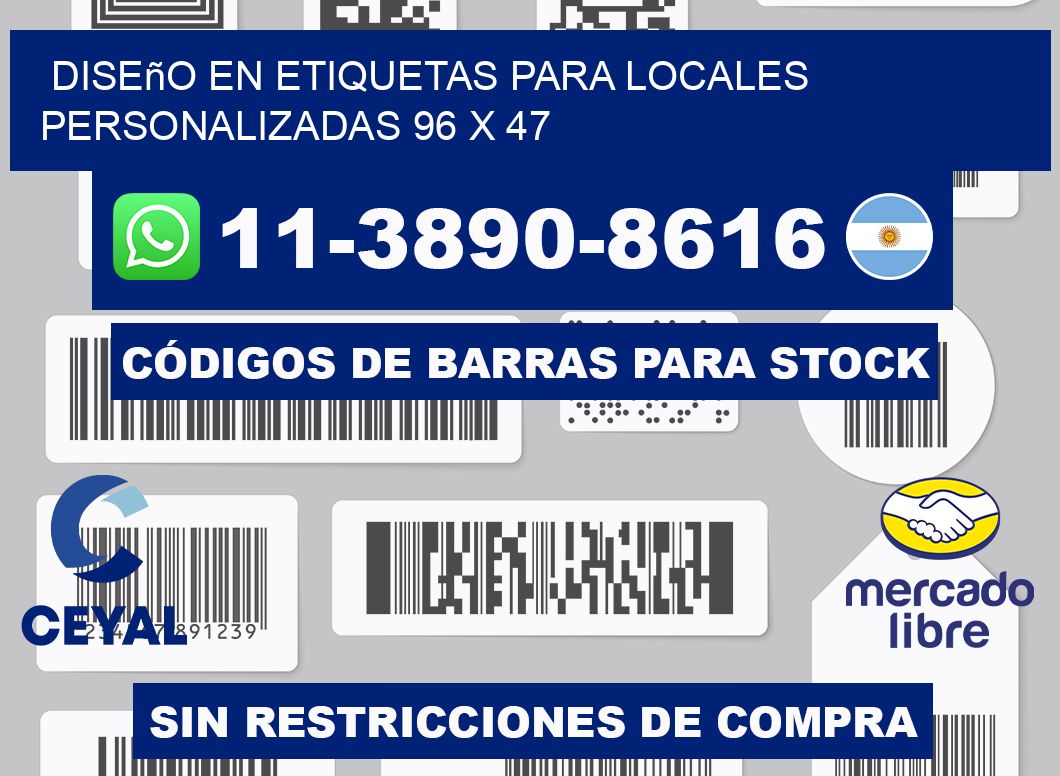 diseño en etiquetas para locales personalizadas 96 x 47